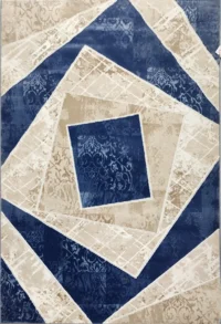 سجادة بريق  مربعات-ازرق×بيج