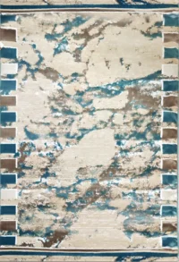 سجادة مانشستر مودرن فريم-تركواز×بيج