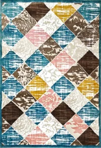 سجادة العاصمة مربعات منتظمة-تركواز